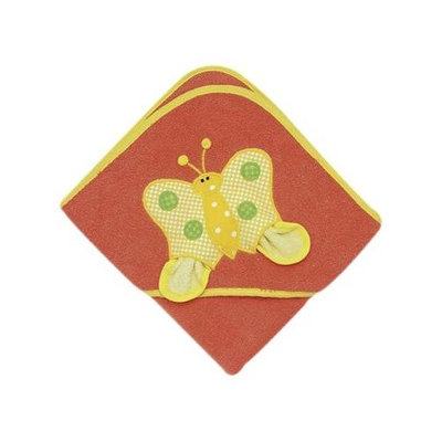 Mullins Square Butterfly Hooded Orange Towel with Washcloth