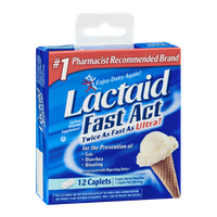 Lactaid Fast Act Lactase Enzyme Supplement Caplets - 12 CT
