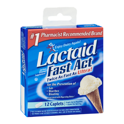 Lactaid Fast Act Lactase Enzyme Supplement Caplets - 12 CT