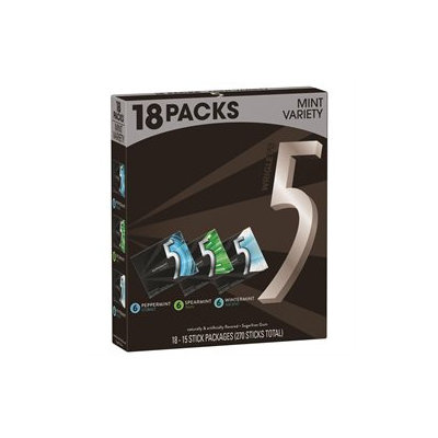 5 Gum Variety Pack (15 stick pkgs, 18 ct.)