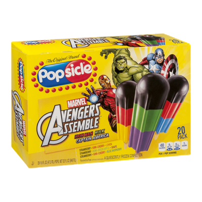 Popsicle Marvel Avengers Assemble Pops - 20 CT