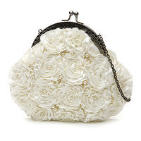 MOYNA Bags Framed Bags with Ribbon Roses and Faux Pearls