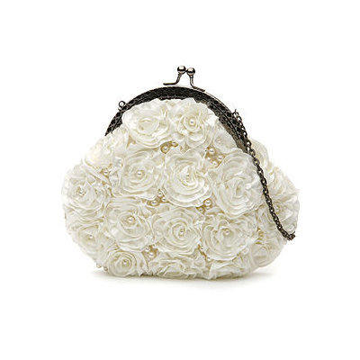 MOYNA Bags Framed Bags with Ribbon Roses and Faux Pearls