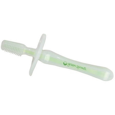 I Play Green Sprouts - Baby Silicone Toothbrush 3-12 Months Green - Formerly Silicone Toothbrush Stage 1/2