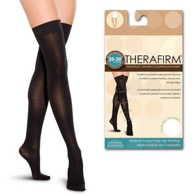 Therafirm Women's Moderate Support Closed-Toe Thigh-Highs Large