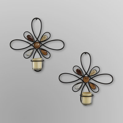 International Silver Company Elements Floral Candle Sconces - INTERNATIONAL SILVER COMPANY