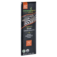 Endangered Species Chocolate Dark Chocolate & Orange Bar Organic - Zebra