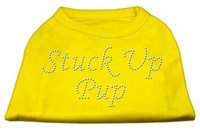 Ahi Stuck Up Pup Rhinestone Shirts Yellow XS (8)