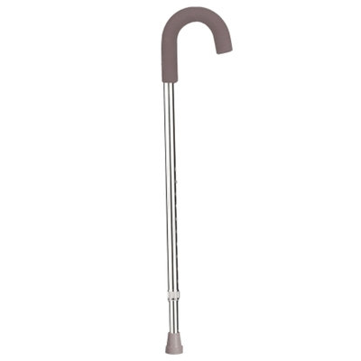 Drive Medical Aluminum Round Handle Cane with Foam Grip, Silver, 1 ea