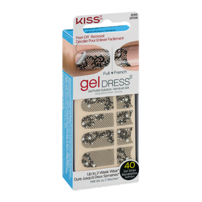 Kiss Gel Dress Full/French Strips After Midnight - 40 CT