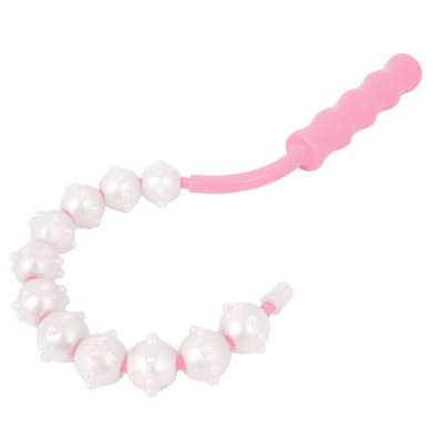 White Handle Body Massager Plastic Rolling Ball Massage Pink