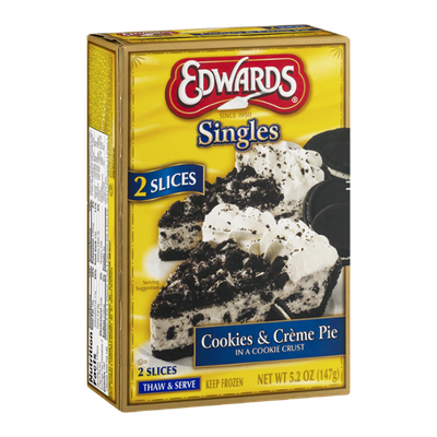 Edwards Singles Cookies & Creme Pie - 2 CT