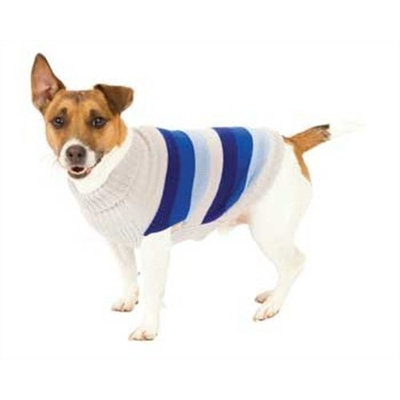 Fashion Pet Blue Best in Stripe Dog Sweater Large