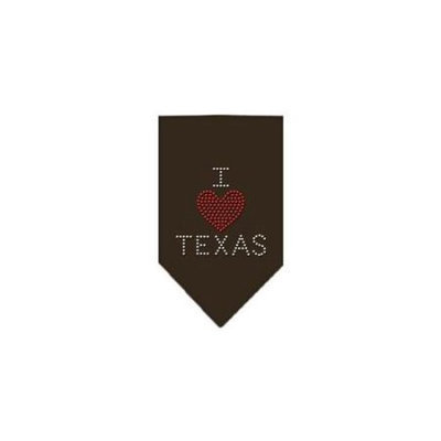Ahi I Heart Texas Rhinestone Bandana Cocoa Small