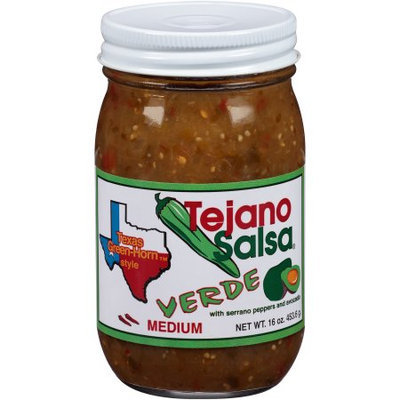 Generic Tejano Salsa Verde56 Texas Green-Horn Style Medium Salsa, 16 oz
