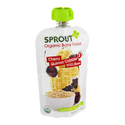 Sprout Organic Baby Food Cherry Quinoa Cobbler with Corn