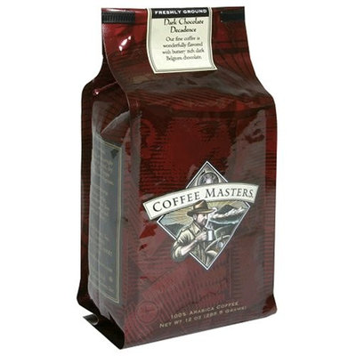 Coffee Masters Flavored Coffee, Dark Chocolate Decadence, Ground, 12-Ounce Bags (Pack of 4)