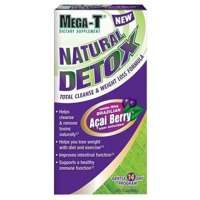 Mega-T Natural Detox Total Cleanse & Green Tea Weight Loss Formula, 45-Caplets