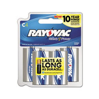 Alkaline Batteries, C, Recloseable Card, 4/Pk 814-4F