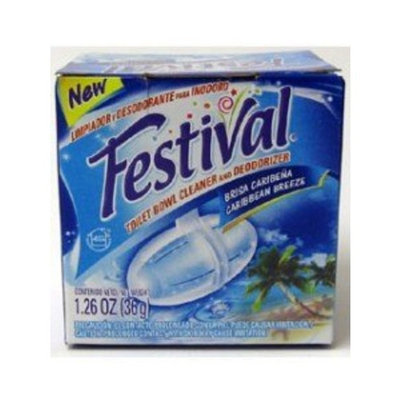 Festival Toilet Bowl Cleaner and Deoderizer; Caribbean Breeze (Pack of 4)