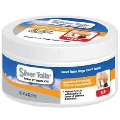 Silver Tails Beef Flavor Appetite Enhancing Dog Vitamin Supplement, 6-Ounce, 24-Pack, Beef