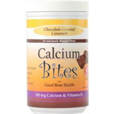 HealthSmart Calcium Bites 500mg Calcium & Vitamin D, Chocolate Caramel, 24 ea