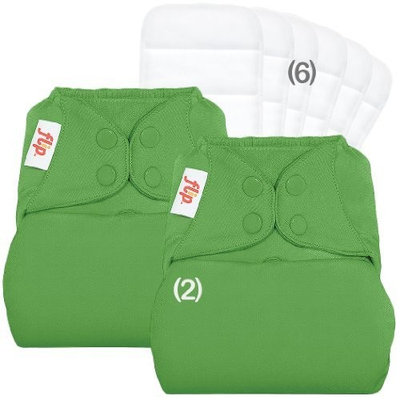 Flip Day Pack: 2 One-Size Snap Closure Diaper Covers & 6 One-Size Stay-Dry Inserts - Sassy