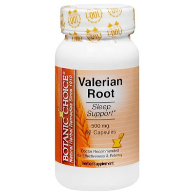 Botanic Choice Valerian Root 500 mg Herbal Supplement Capsules