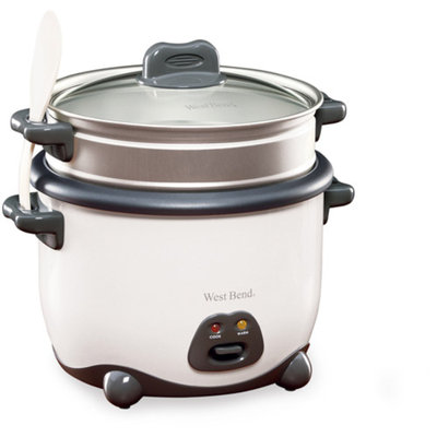 West Bend 10-Cup Rice Cooker, White