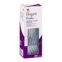 Ahold Elegant Forks Crystal Clear Plastic - 24 CT