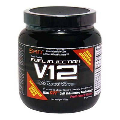 San Nutrition SAN Fuel Injection V12 Turbo Pharmaceutical Grade Dietary Supplement with Cell Volumizing Technology, Fruit Punch, 625 g