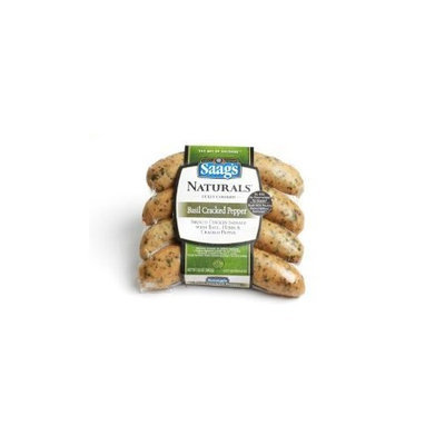 Saag's Naturals Smoked Chicken Basil and Cracked Pepper Sausage 12 Oz. Pkg