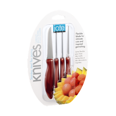 Jo!e Stainless Steel Flex Paring Knives - 4 CT