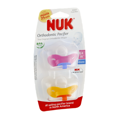 NUK 6 Months+ Orthodontic Silicone Pacifiers Assorted Colors