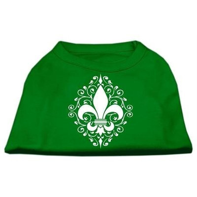 Ahi Henna Fleur de Lis Screen Print Shirt Emerald Green XL (16)
