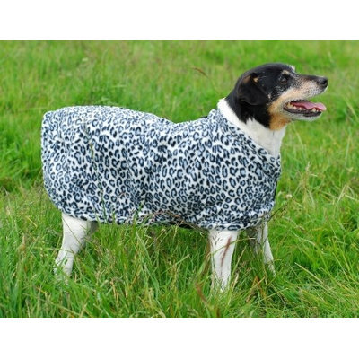EOUS Dog Fleece in Prints Small Chocolate/Multi Color Dots