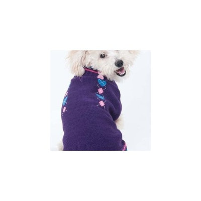 Fashion Pet Lookin Good Co-Ed Heart Sweater for Dogs, Small, Purple