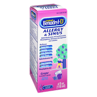 Benadryl-D Children's Allergy & Sinus Grape Flavored Liquid