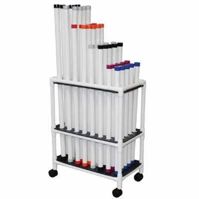MJM International TRWB-40C Therapy Rehab Weighted Bars Mobile Storage Cart Holds 40 Bars