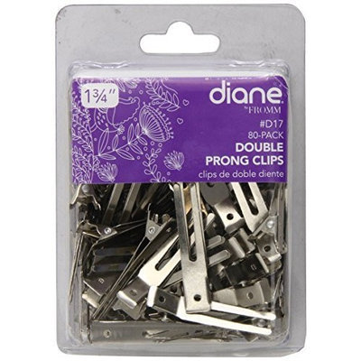 Diane Double Prong Clip 1.75 Inches, 80 Clips