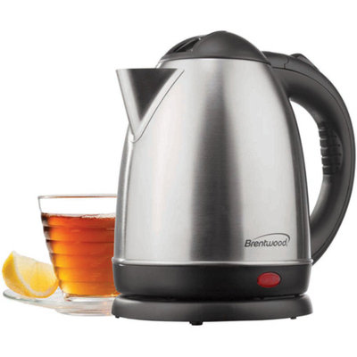 Brentwood 1.5 L Stainless Steel Electric Cordless Tea Kettle 1000w (Brushed)