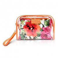Jacki Design Tropicana Two Piece Cosmetic Bag Set with Wristlet Orange/White - Jacki Design Ladies Cosmetic Bags