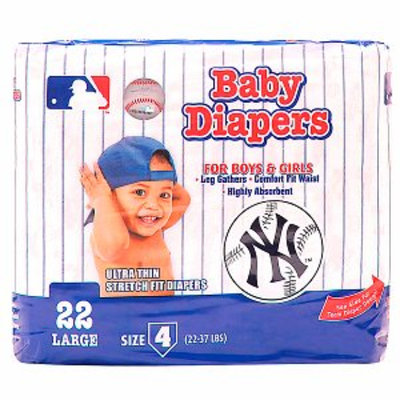 Braco Manufacturing New York Yankees Supreme Disposable Diapers, Size 4, 1 ea