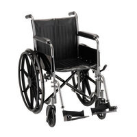 NOVA Medical Products Wheelchair with Fixed Arms and Swing Away Footrests In Hammertone, 18 Inches