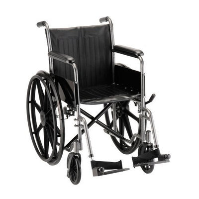 NOVA Medical Products Wheelchair with Fixed Arms and Swing Away Footrests In Hammertone, 18 Inches
