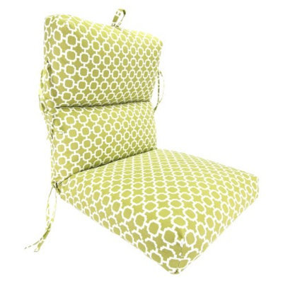 Jordan Outdoor Deluxe Chair Cushion - Green/White Geometric