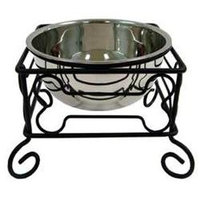 YML Wrought Iron Stand with Single Stainless Steel Bowl