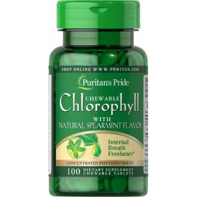 Puritan's Pride Chewable Chlorophyll with Natural Spearmint Flavor-100 Chewables