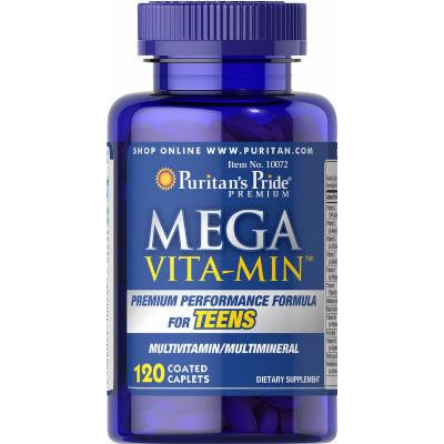 Puritan's Pride Mega Vita Min Multivitamins for Teens-120 Caplets