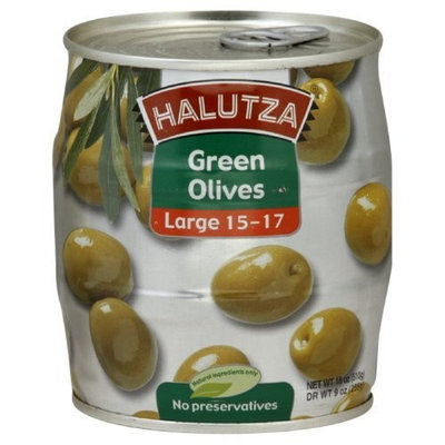 Halutza Green Olives Whole Canned, 18-Ounce (Pack of 6)
